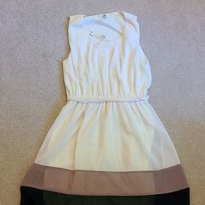 Womens M dress cream with brown and black stripe